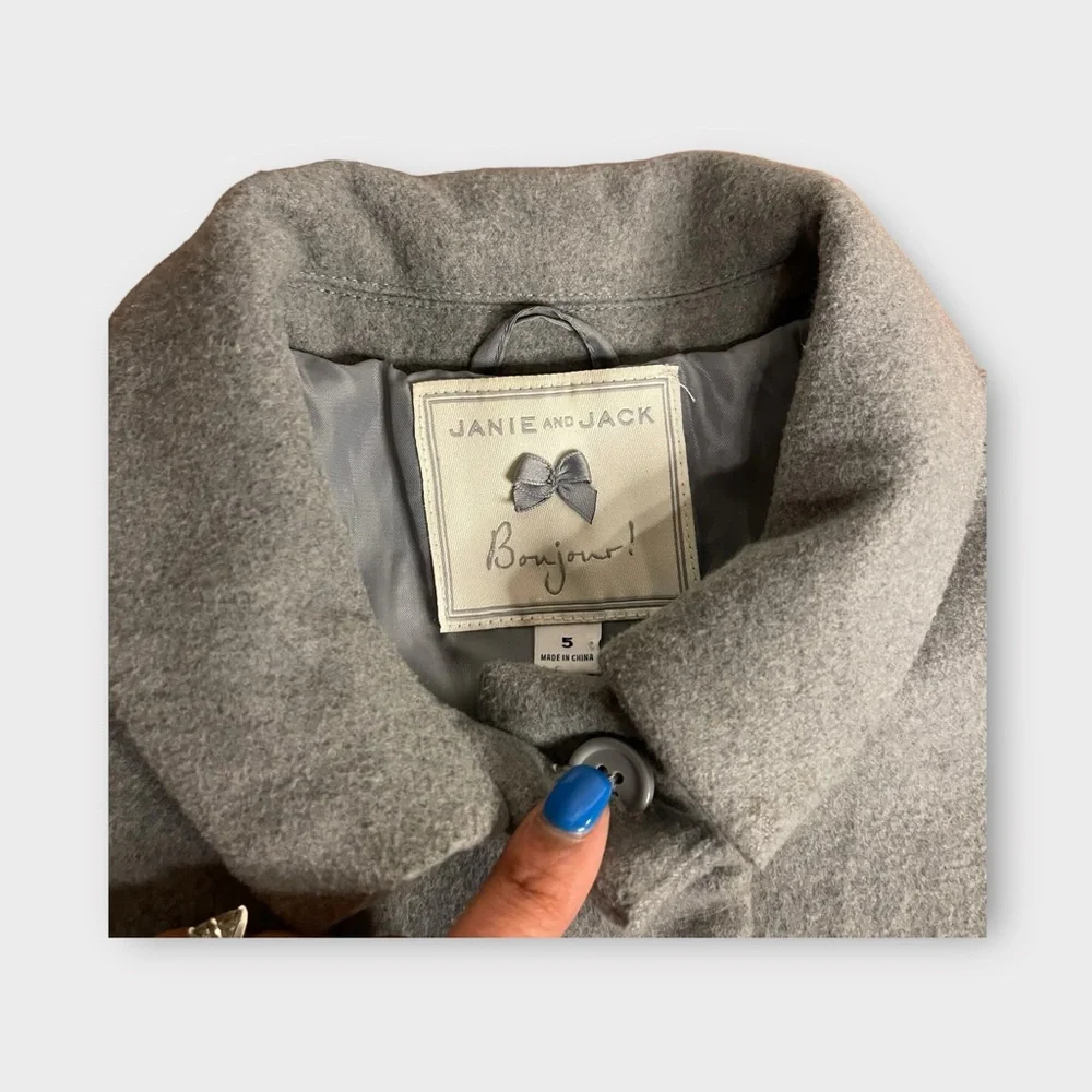 Janie and Jack Bottom Faux Fur Gray Coat